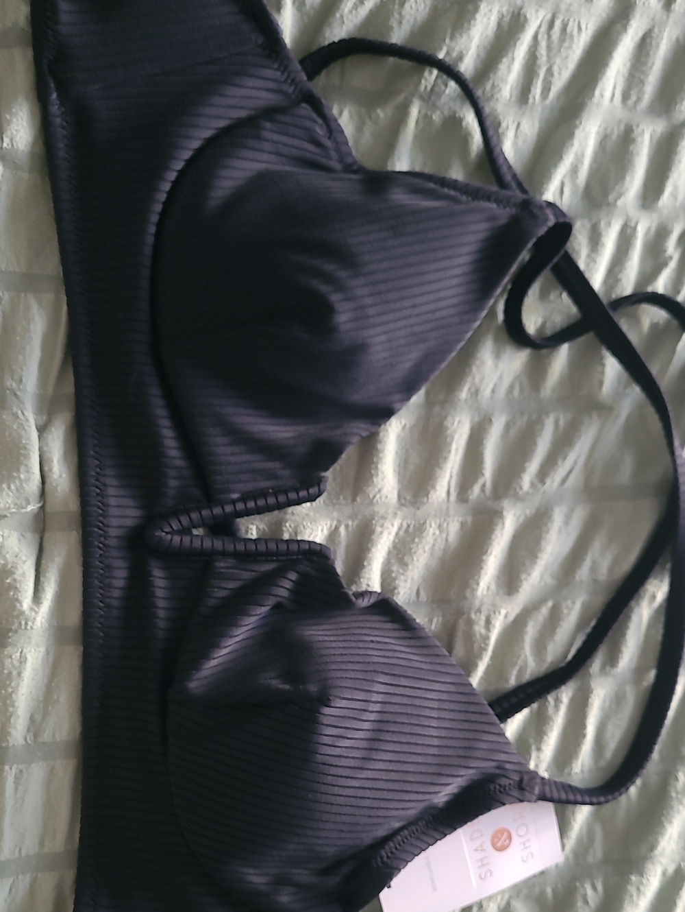 Shade & Shore Ribbed Triangle Swim Top